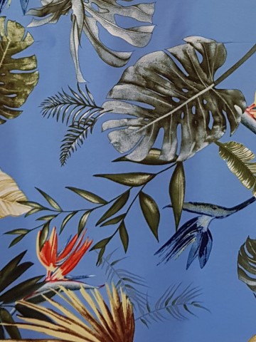 Botanische blaadjes blauw detail