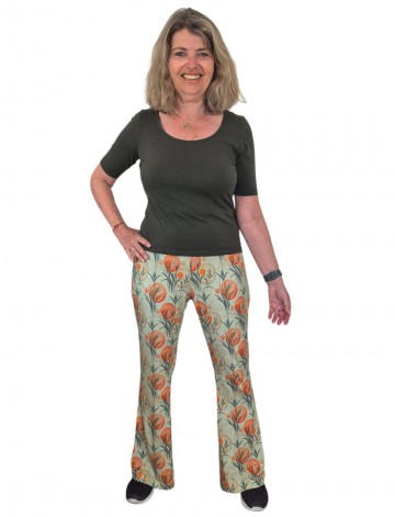 Flared broekgreen orangevoor