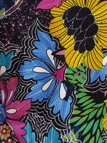 Indie flower scuba  crepe gold detail