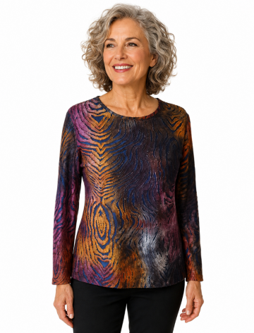 Tie dye paars oker model